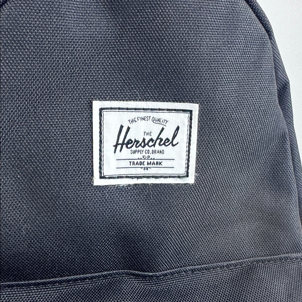 Herschel Supply Co. Black Backpack, Gold Zippers. NWOT. Red Stripe Interior. -C- - Picture 2 of 13